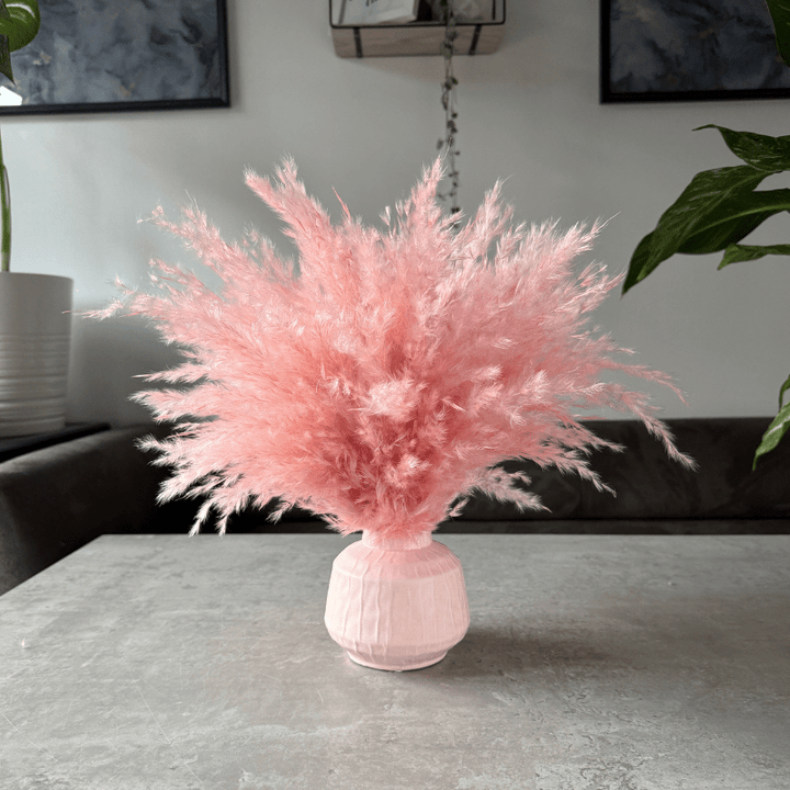 Ophelia Dried Flower Arrangement In Fluffy Pink Pampas Grass - Pampas Tallo
