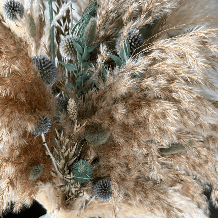 Rhianne Dried Flower Arrangement In Sage, Natural & Cream - Pampas Tallo