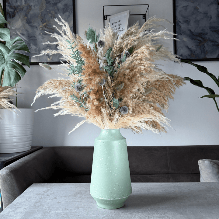 Rhianne Dried Flower Arrangement In Sage, Natural & Cream - Pampas Tallo