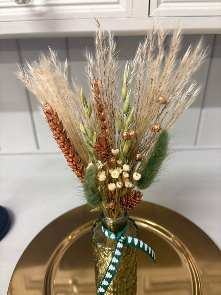Sage & Bronze Christmas Arrangements - Pampas Tallo