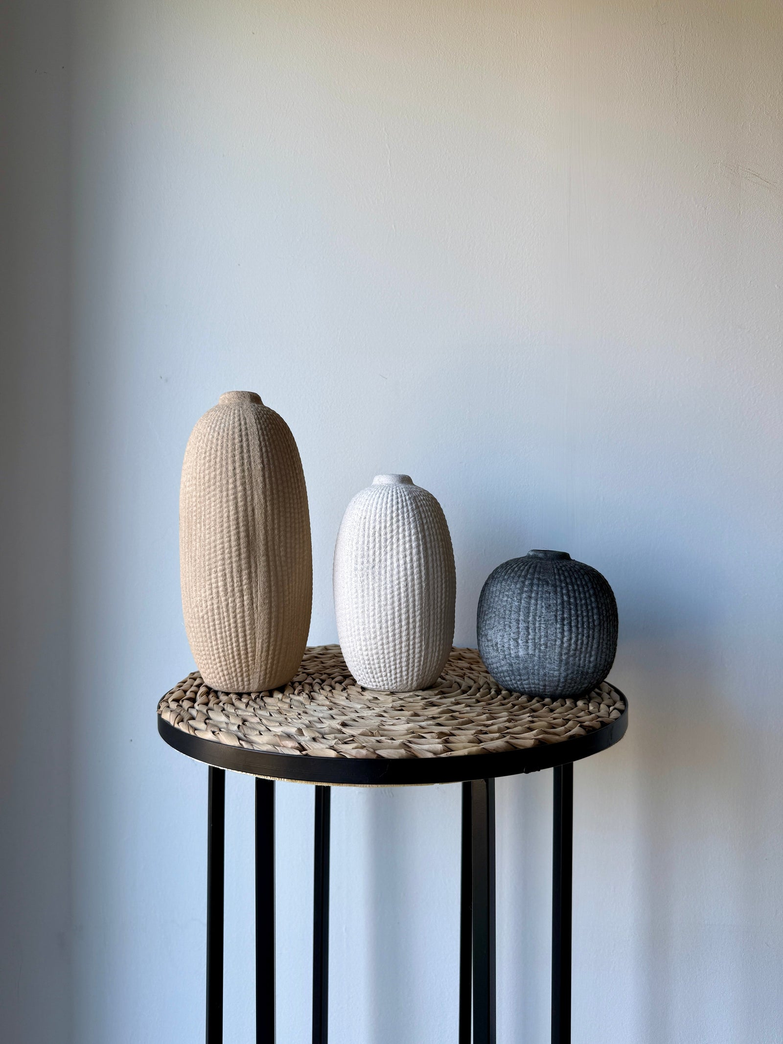 Textured Vase | White, Nude or Coal - Pampas Tallo