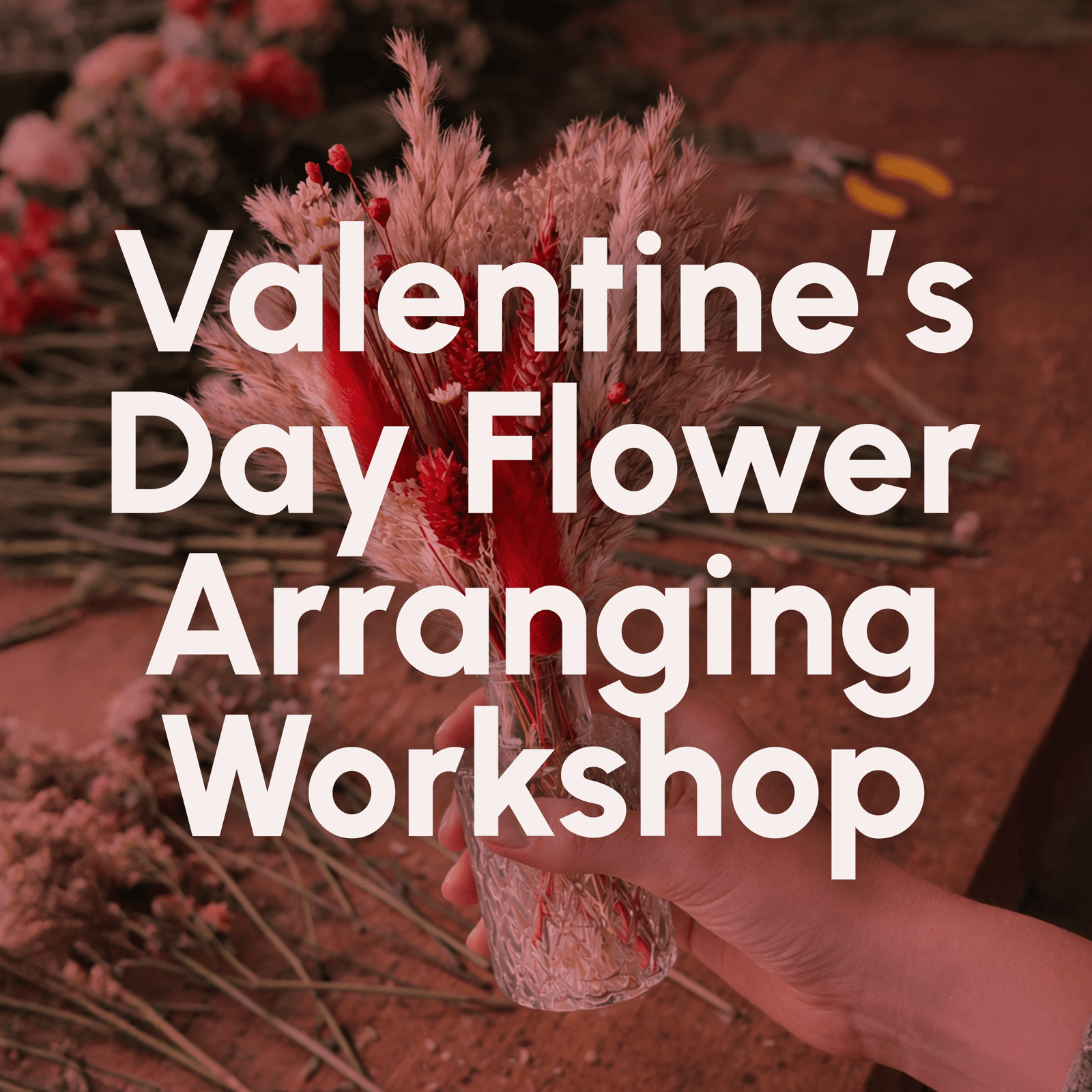 Valentine's Day Flower Arranging Workshop: Sun 25th Jan 1pm - 3pm - Pampas Tallo