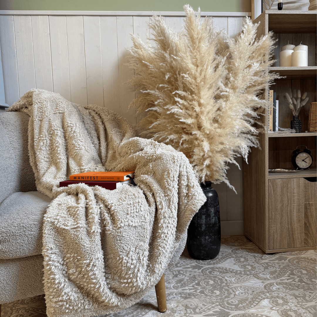XL Extra Fluffy Pampas Grass In Cream - Pampas Tallo