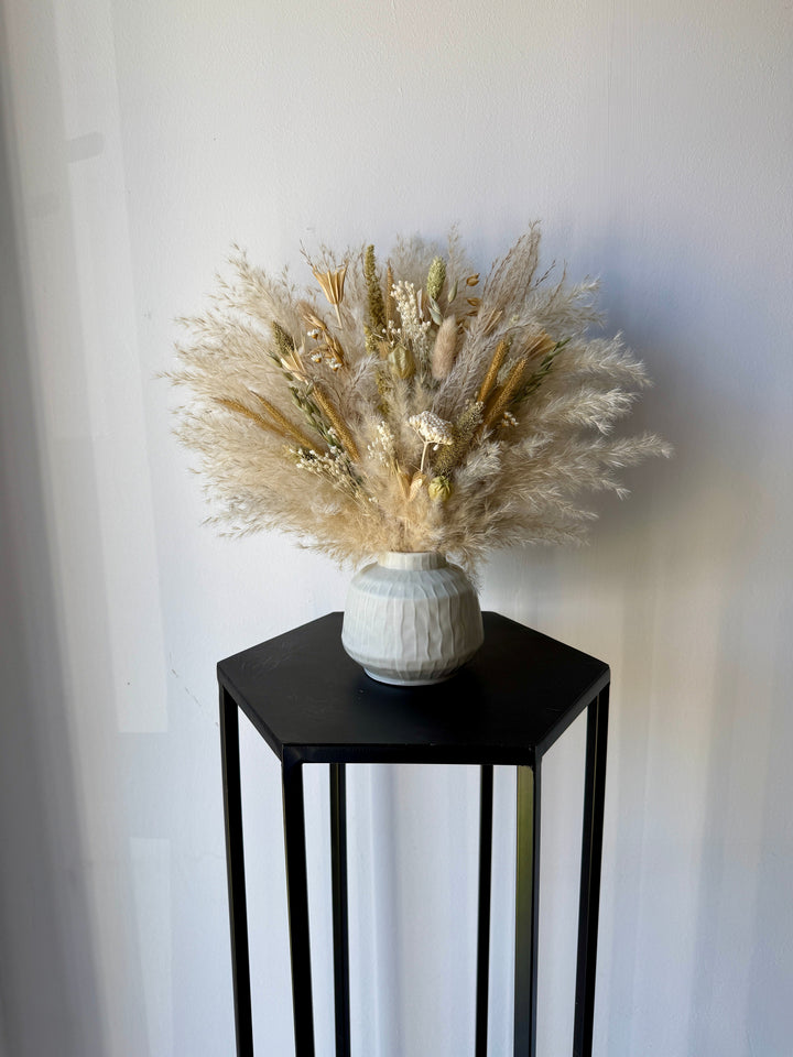 Zola Dried Flower Arrangement | Natural Green &amp; Cream - Pampas Tallo